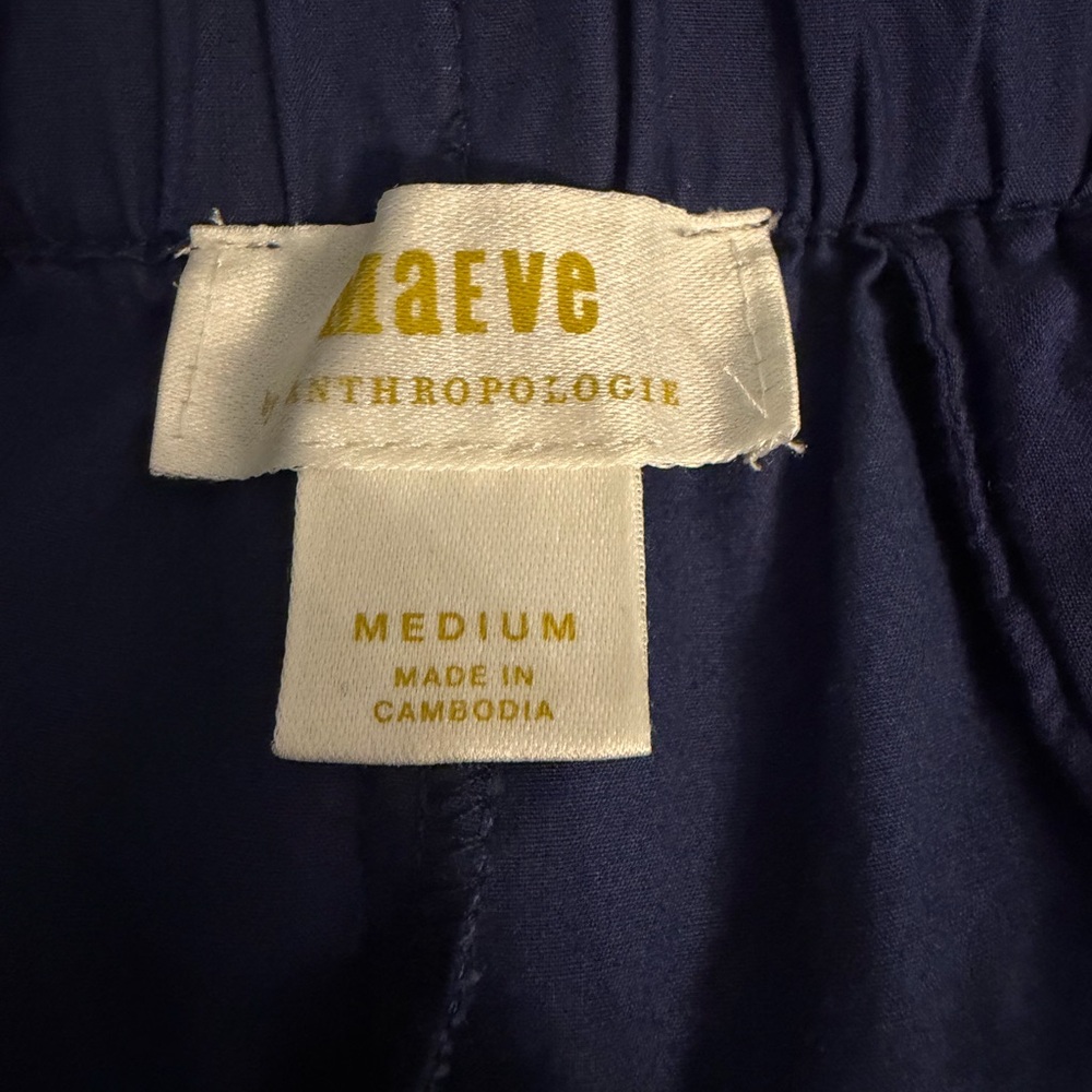 Anthropologie Maeve Blue Utility Wide-Leg Pants M - Picture 7 of 9